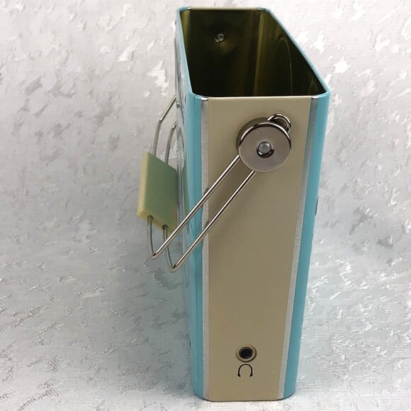 Homegoods Collectible Radio Tin / Retro Sky-Blue “Radio” Lunch Box or Décor - Picture 14 of 14
